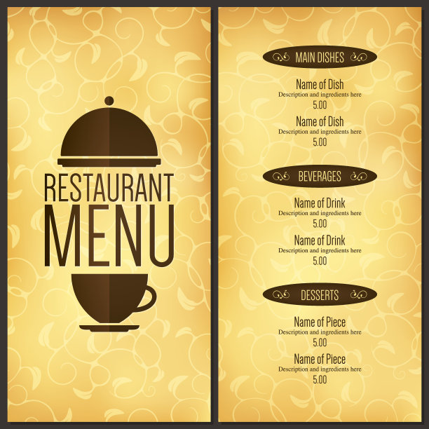 餐厅的菜单设计图片下载