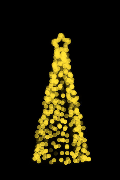 模糊的圣诞树灯光图片下载