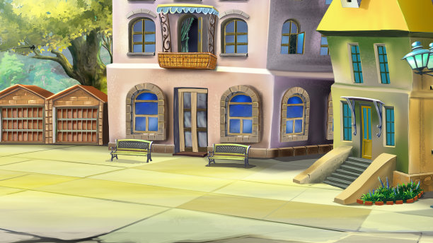 城市中的老庭院图片下载