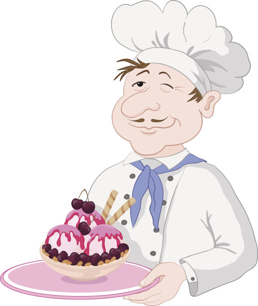 冰淇淋和樱桃浆果主厨图片下载