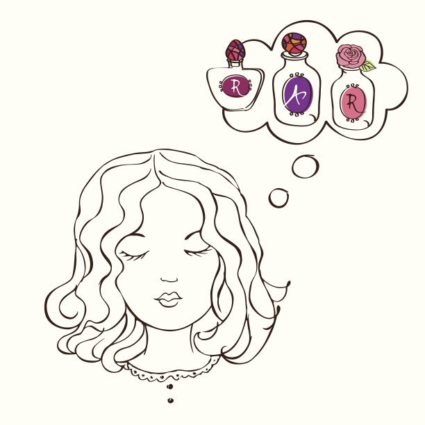 用香水泡着说话的女孩。最喜欢的香水。图片下载