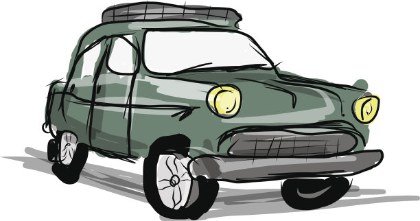 复古汽车草图为您的设计图片下载