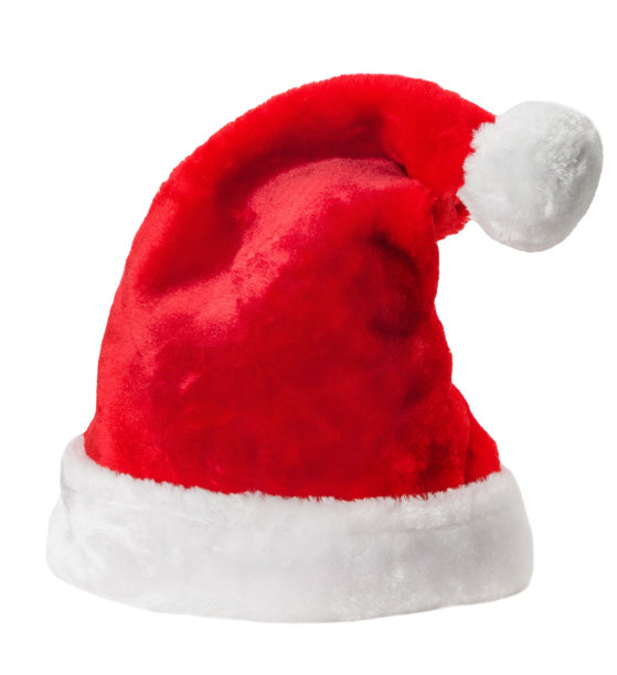 圣诞老人的帽子孤立在白色的背景上图片下载