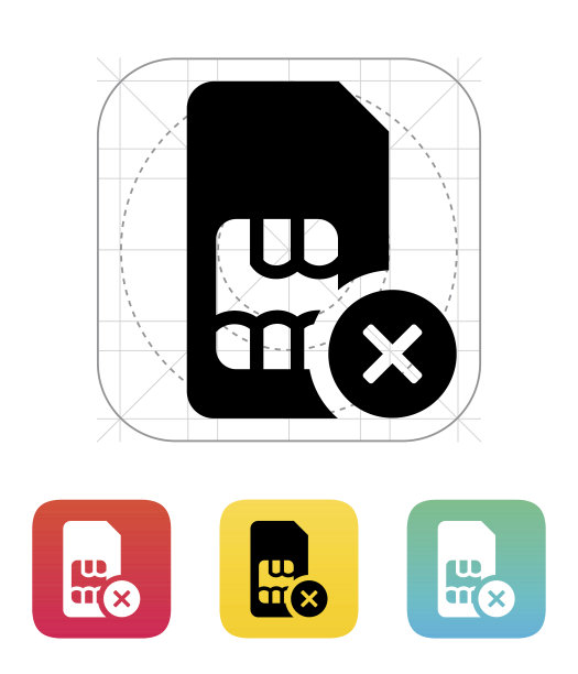 带有取消标志图标的SIM卡图片下载