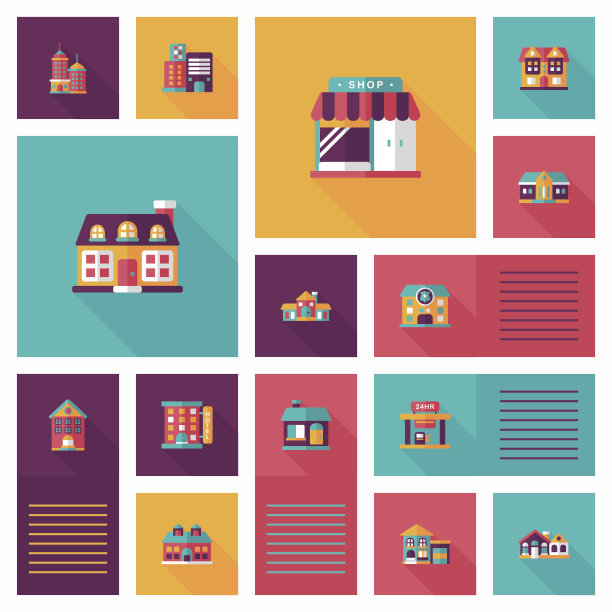 建筑ui平面设计背景设置，eps10图片下载