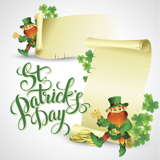 圣帕特里克日矢量插图与小精灵图片下载