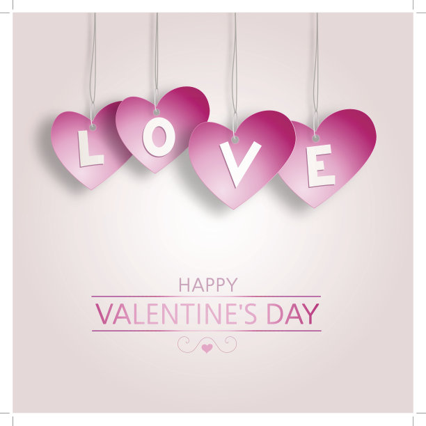 情人节的背景是粉红色的心图片下载