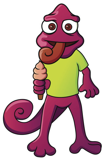 舔冰淇淋的变色龙图片下载