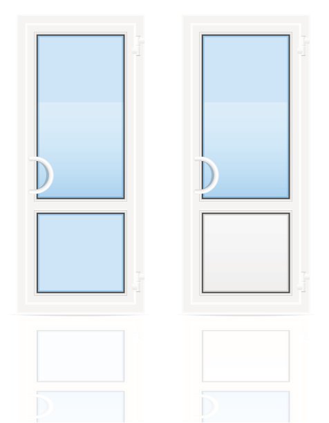 塑料透明门矢量插图图片下载