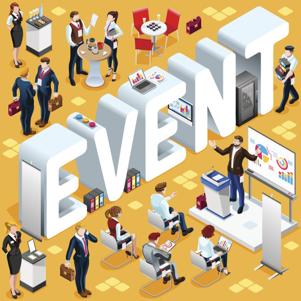 等距的人事件图标3D集矢量插图图片下载