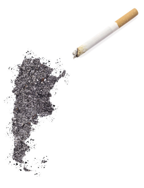 烟灰形状如阿根廷和香烟。(系列)图片下载