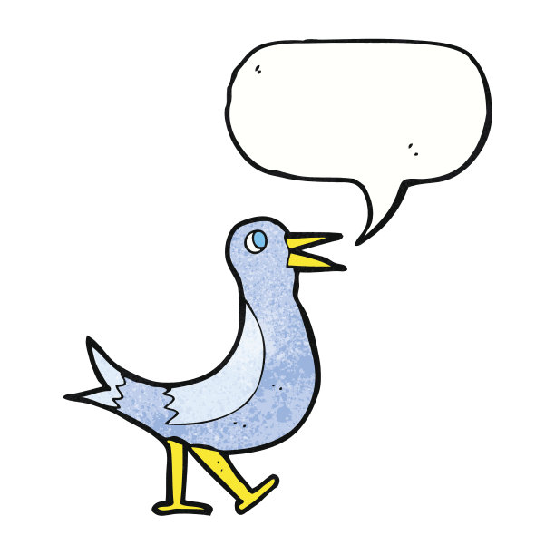 卡通行走的鸟与语音泡泡图片下载