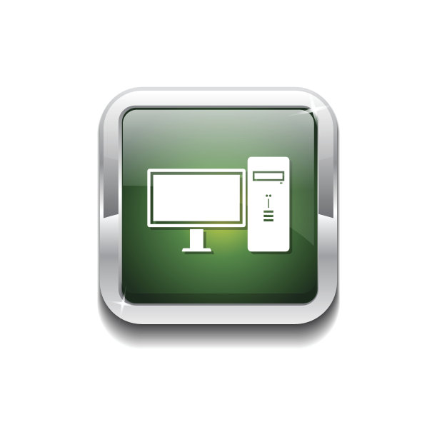 PC绿色矢量图标按钮图片下载
