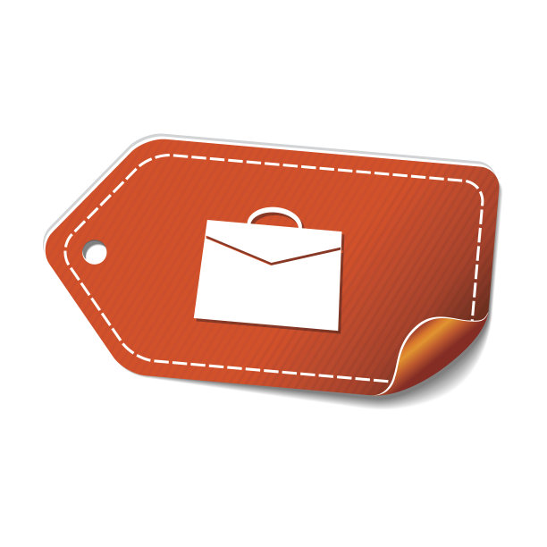 办公包橙色矢量图标设计图片下载