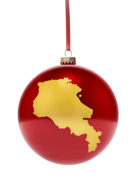 亚美尼亚金色造型的红色小装饰品(系列)图片下载