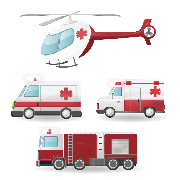 应急车辆隔离收集集向量图片下载