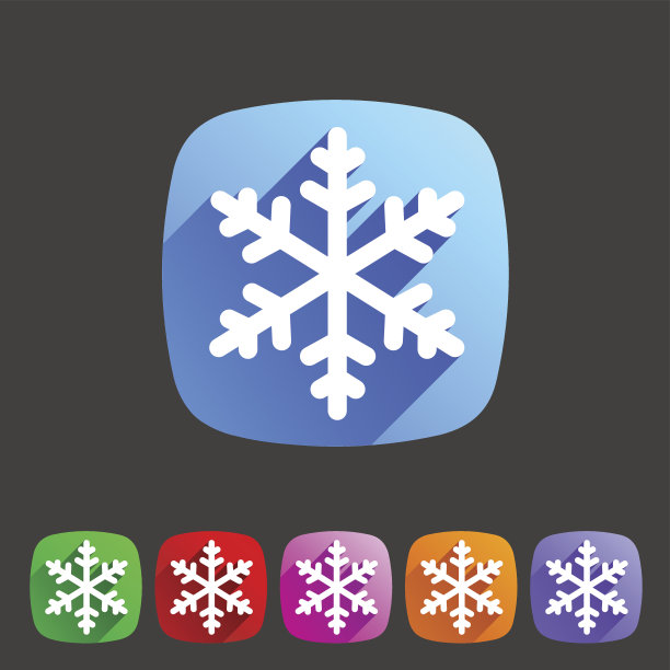 雪花扁平图标图片下载