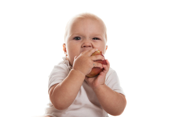 白底上有苹果的婴儿图片下载