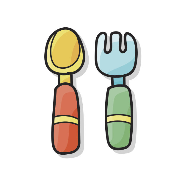 餐具涂鸦图片下载