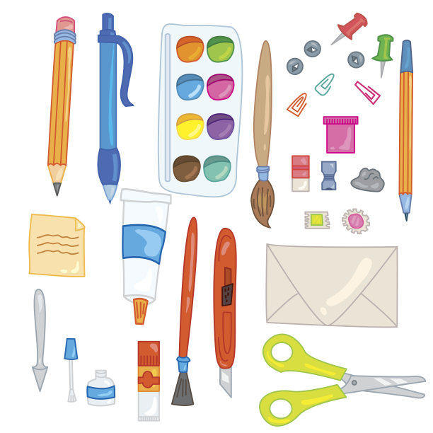 成套办公和学习用品图片下载