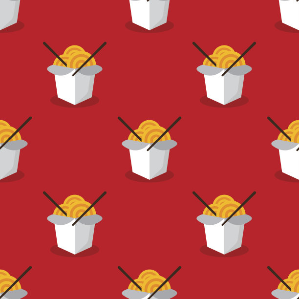 矢量亮锅盒中式无缝图案图片下载