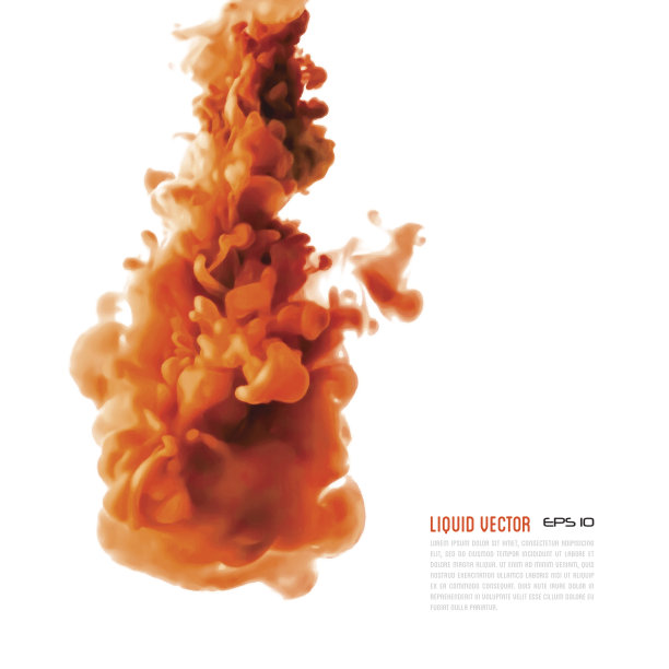 液体墨水云。向量抽象背景。孤立的元素。图片下载
