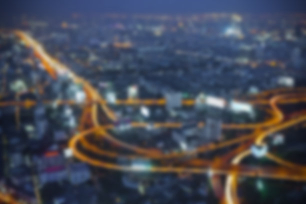 曼谷城市夜景模糊照片背景图片下载