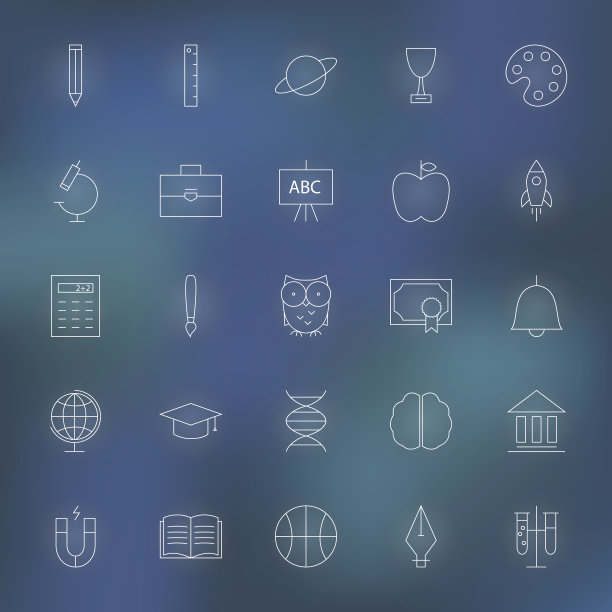 教育线图标集图片下载