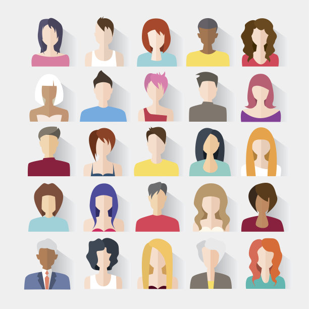 大量的头像、头像、平面图标图片下载