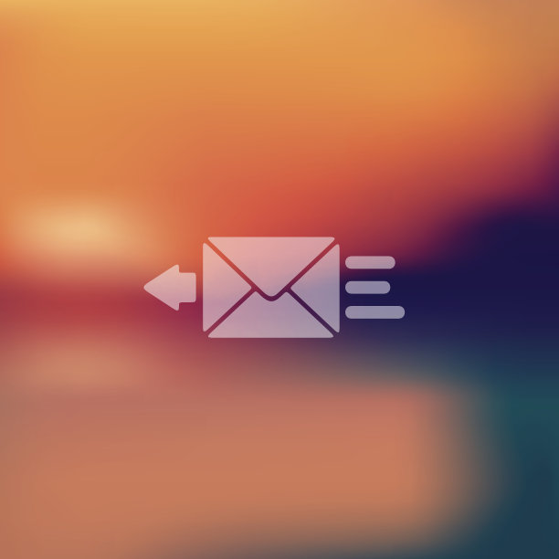 模糊背景上的信封图标图片下载