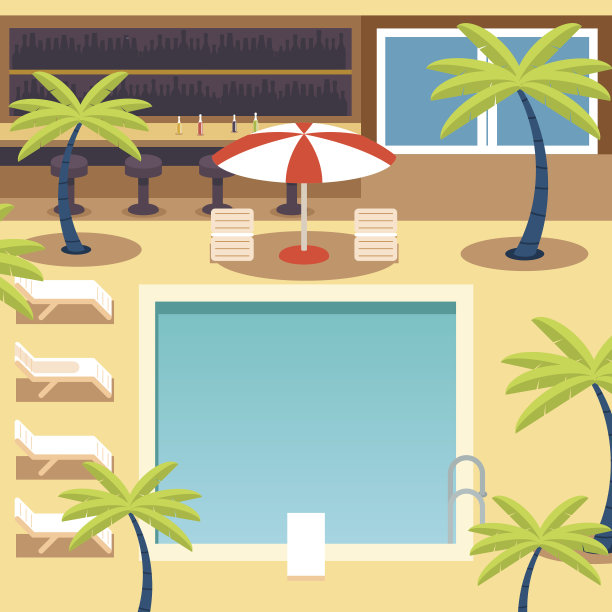 阳光池酒店夏季度假旅游之旅象征海洋海洋图片下载