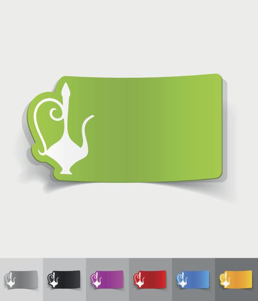 逼真的阿拉伯茶壶设计元素图片下载