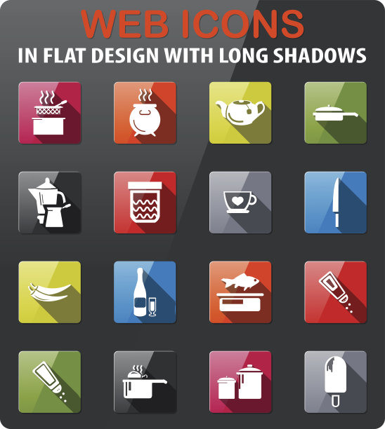 食物和厨房图标设置图片下载