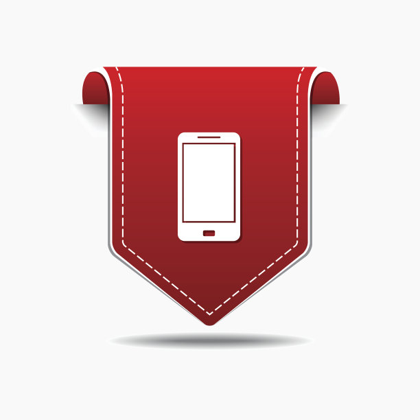 智能手机红色矢量图标设计图片下载