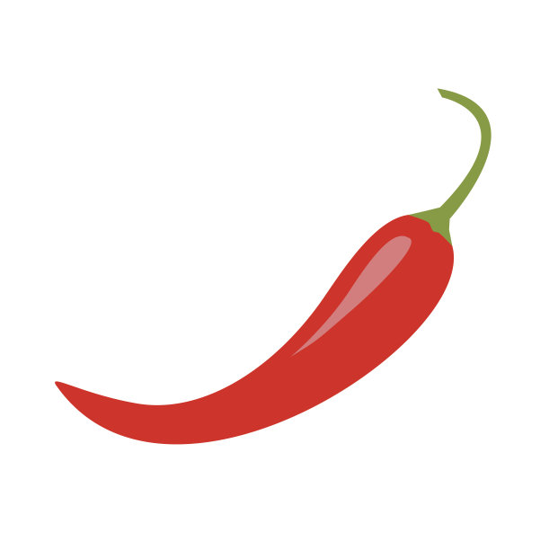 红辣椒辣椒图标孤立的白色背景平坦图片下载