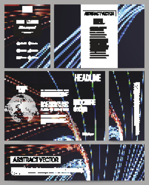 用于演示、小册子、传单或小册子的一套业务模板图片下载