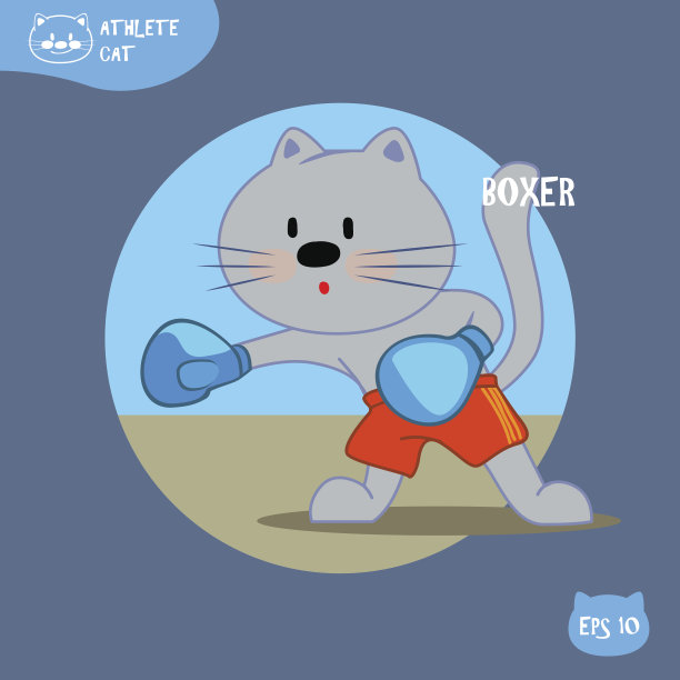 有趣的猫拳击手图片下载