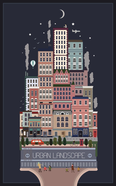 现代城市景观中的平面设计图片下载