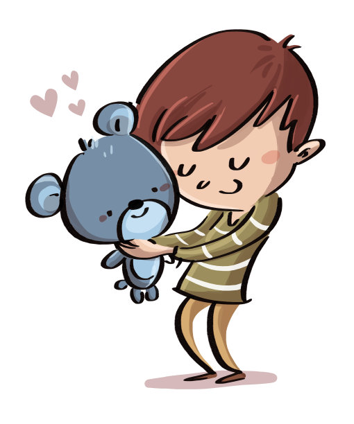 抱着泰迪熊的孩子图片下载