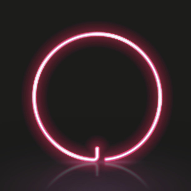 3d红色霓虹灯字母O图片下载