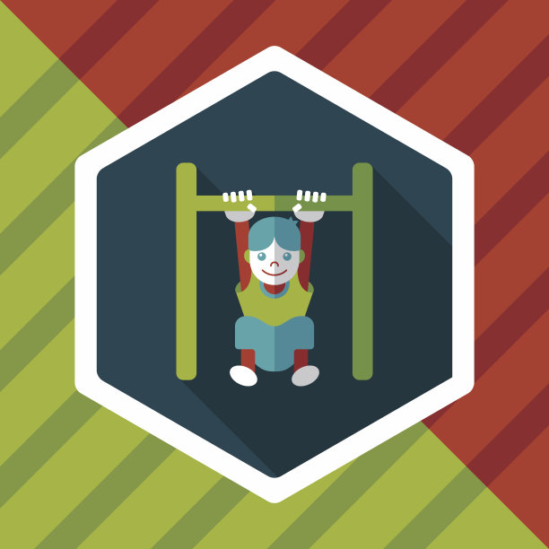 男孩挂横条平图标与长影子，eps10图片下载