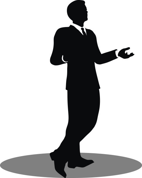 商务人士会面时站着剪影图片下载