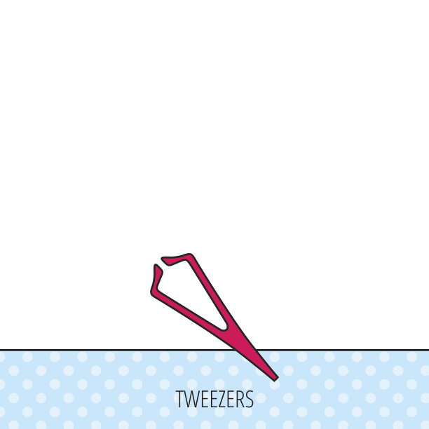 医用镊子图标。美容设备的信号。图片下载