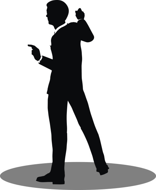 商务人士会面时站着剪影图片下载