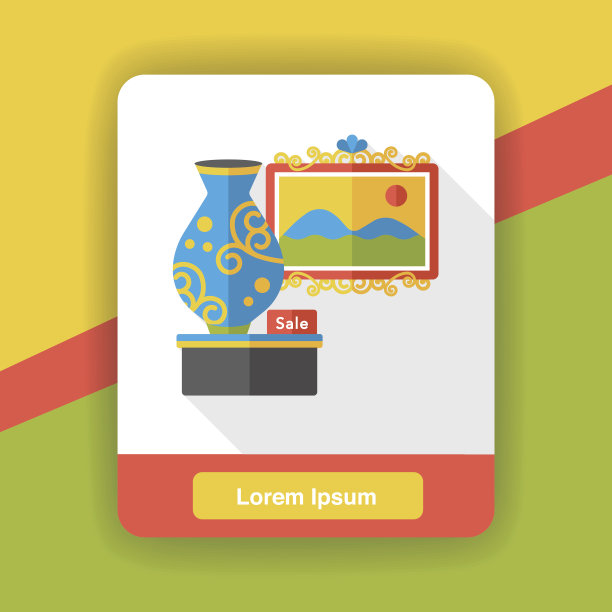 花瓶和画平面图标图片下载