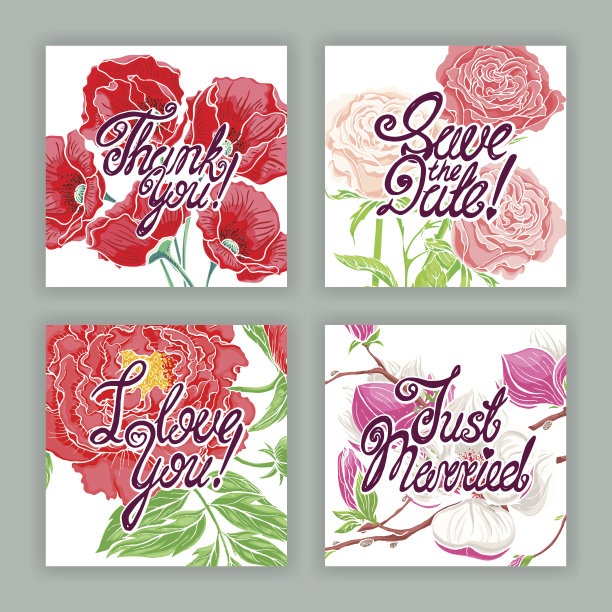 美丽的鲜花节日贺卡图片下载