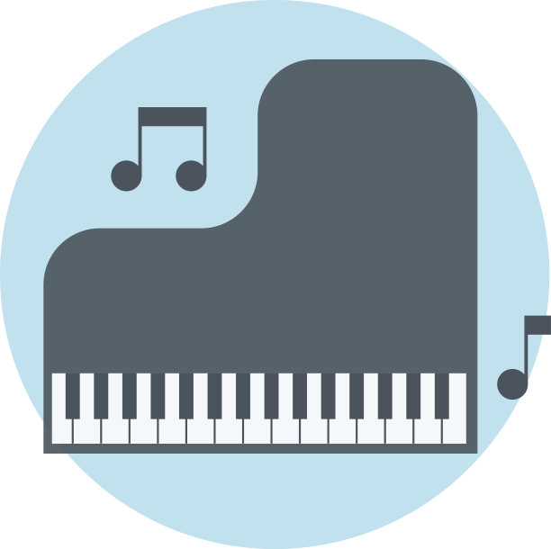 音乐，教育主题，平面风格，色彩丰富，矢量图标为中图片下载