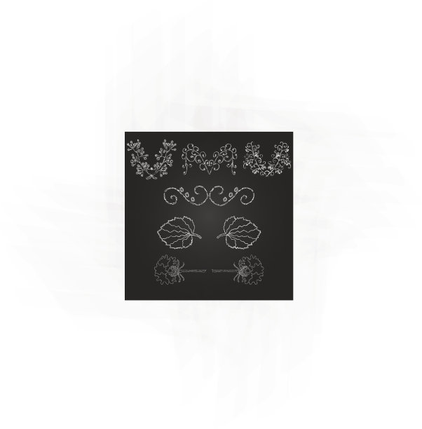 手绘花环和设计元素图片下载