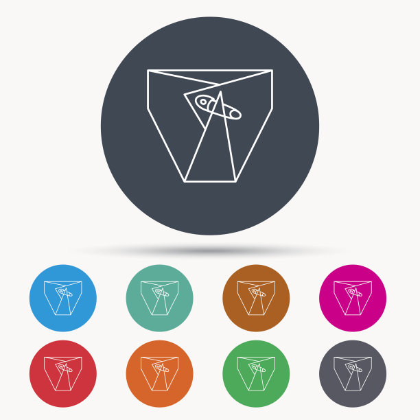 带别针图标的尿布。儿童内衣的迹象。图片下载