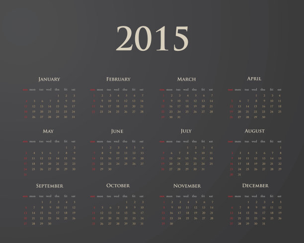 2015年皇家风格日历图片下载